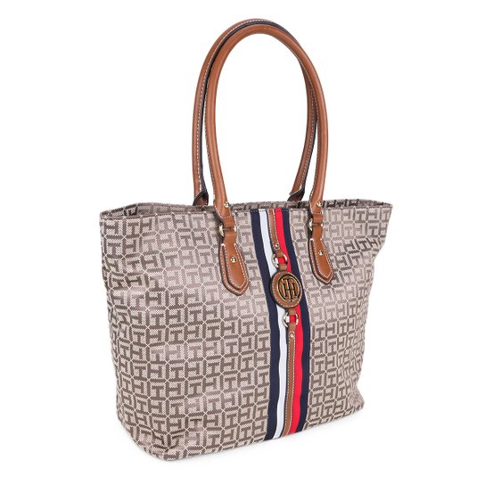 Tote Th Jacquard Mix Mujer Beige Tommy Hilfiger E2 Tote Th Jacquard Mix Mujer Beige Tommy Hilfiger E2